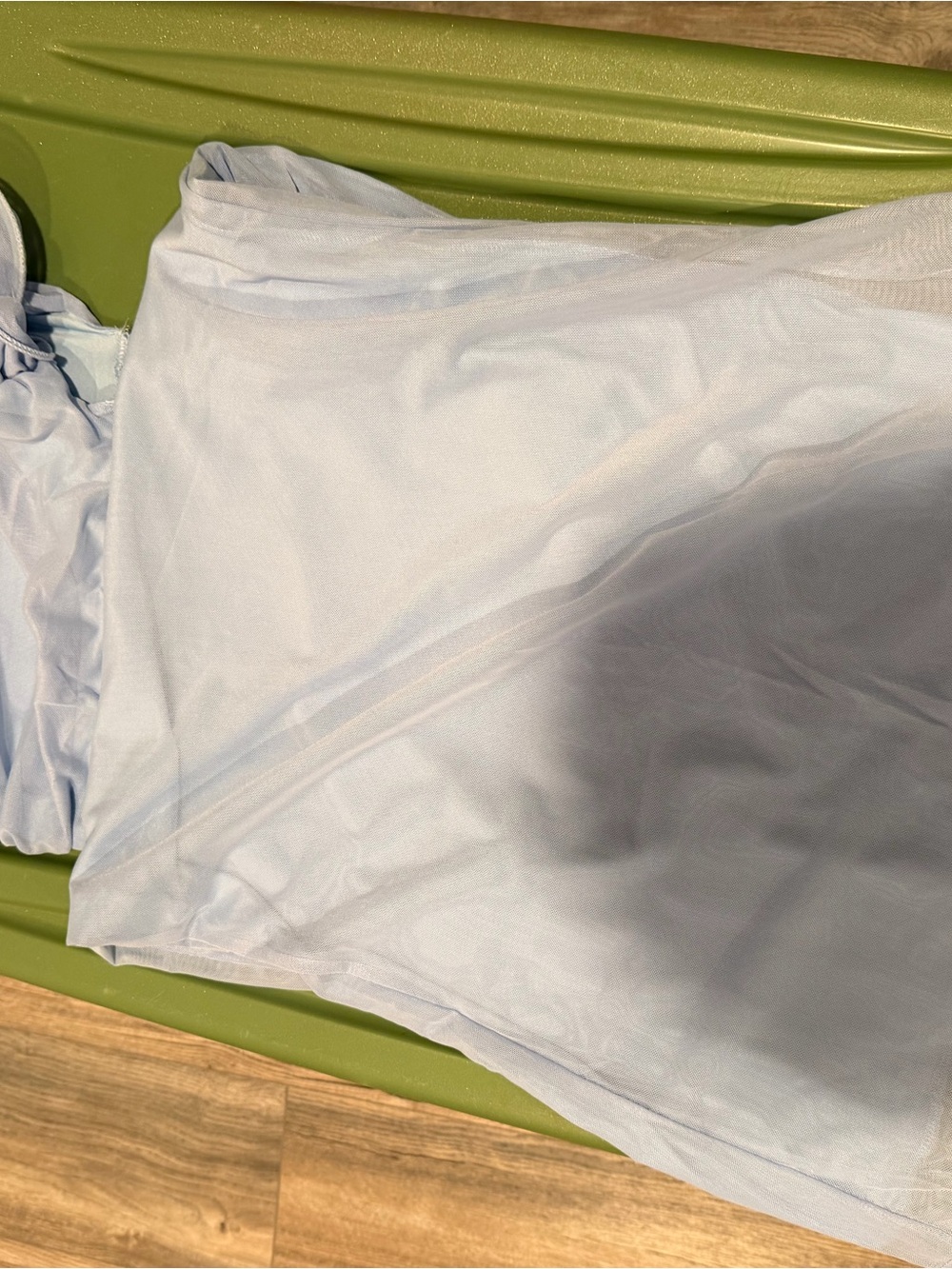 Light Blue One-Shoulder Ruffle Dress - Picture 4 of 5